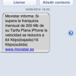 ¿Movistar bajando la velocidad del iPhone a 64Kbps?