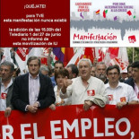 Quéjate a TVE por no informar de la manifestación de IU del 27 de junio