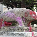Rocían de pintura la escultura de un verraco del s. IV a.C. en Ciudad Rodrigo