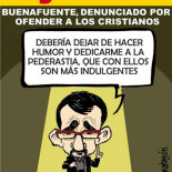 Viñeta de Buenafuente, denunciado por ofender a los cristianos