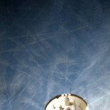 Estela de aviones vistas desde la ISS