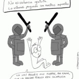 Brutalidad policial  [viñeta de El Listo]