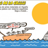 Forges: ante la falta de actos notariales en España por la crisis, una patera con notarios españoles llega a Dubái...