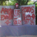 Profanan el monumento de Miguel Hernández en San Sebastián de los Reyes