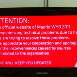 Mensaje en los monitores del Centro de prensa de la JMJ