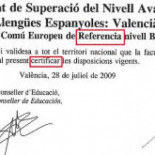 El máximo título de valenciano, plagado de faltas de ortografía