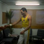 Freddie Mercury antes del concierto en Wembley