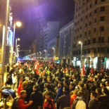 Impresionante piquete en plena Gran Vía madrileña