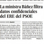 La ministra Báñez filtra datos confidenciales del ERE del PSOE