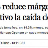 Titulares sobre los resultados económicos de El Corte Inglés