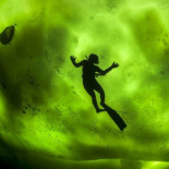 ¿Cómo se ve una aurora boreal desde debajo del hielo?