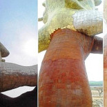 La estatua de Fabra del aeropuerto de Castellón se oxida a los dos meses de inaugurarla