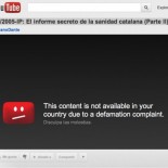 Video "El Informe secreto de la sanidad catalana (parte II)" censurado por YouTube [CAT]