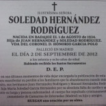 Una mujer encarga una esquela para perdonar a sus hermanos y su hija "por su absoluta falta de cariño"