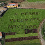 Felicitación de año nuevo. Original y gigantesca (Foto Aérea)