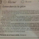 Carta de un profesor con gripe: "Por las mañanas al instituto, por las tardes a la cama"