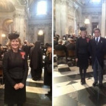 Esperanza Aguirre posa sonriente en el funeral de Margaret Thatcher