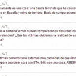 La AVT: 'ETA es una banda terrorista. Basta de comparaciones absurdas'