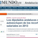 Desmienten la noticia de El Mundo que aseguraba que “los diputados andaluces se autoexcluyen de los recortes".