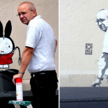 Borra un grafiti y horas después se encuentra la imagen de sí mismo en la pared (ENG)