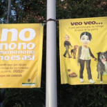 Cartel de una campaña cívica contra las cacas de perro en Granada