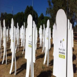 150 figuras de cartón simbolizan en Tordesillas el rechazo al "injustificable" Toro de la Vega