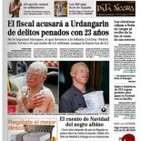 El fiscal acusará a Urdangarin de delitos penados con 23 años (portada de El Mundo del 22 de diciembre)