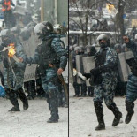 Foto: Antidisturbios ucranianos usan cócteles molotov contra los manifestantes