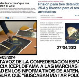 El portavoz de la Confederación Española de Policía muestra las armas del #22M con imágenes del año pasado