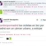 José Mª Navalpotro: "Los ciclistas urbanos en Madrid son un cáncer a extirpar"