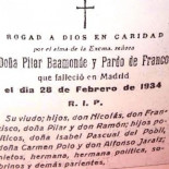 La extraña esquela de la madre de Franco