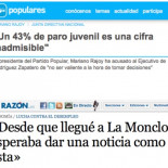 Rajoy en 2010: un 43% de paro juvenil es inadmisible. Rajoy en 2014: un 53% de paro juvenil es un notición triunfal