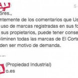 Asesor de propiedad intelectual amenaza con demandar a página de facebook por usar el logo del Corte Inglés