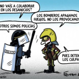 Viñeta: Bombero y policía