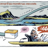 El terrorífico monstruo escocés (Viñeta de Manel Fontdevila)