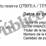 Vuelo Tenerife-Sevilla. Pasajero Olga Henao; Visa José Antonio Monago
