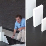 La primera ficha de dominó pesa unos gramos, la última varios kilos