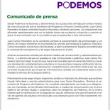 Comunicado de Podemos sobre Monedero