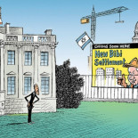 Una viñeta del New York Times muestra a Netanyahu convirtiendo el Congreso de los EEUU en un asentamiento israelí [EN]