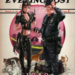 Los personajes de DC Comics con la estética de The Saturday Evening Post