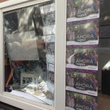 Destrozos en la caseta electoral de Podemos en Valladolid