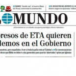 Terrorismo mediático contra PODEMOS en El Mundo: Portada del 19-05-2015
