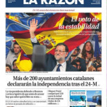 Portada de La Razón coincidiendo con la jornada de reflexión