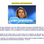 Cospedal (2007): “La ley electoral la cambiaron Hitler y Mussolini para seguir en el poder” [HEMEROTECA]