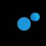 Simulación por ordenador de dos planetas colisionando