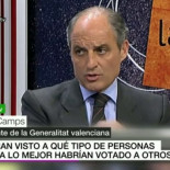 Camps, sobre los diputados de Podemos: "Si la gente hubiera visto a qué tipo de personas votaban, habrían votado a otros