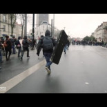 Manifestación anarquista en Nantes desafiando el Estado de Emergencia