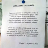 Nota en consulta de enfermería sobre quejas, lugares y momentos