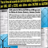 #CCOOhacehistoria cobrando del patrón tras 290 despidos: el caso Alstom