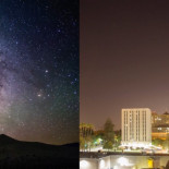 La brutal diferencia entre un cielo con un nivel 1 o un nivel 8 de contaminación lumínica